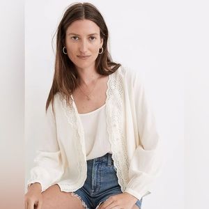 NWT - MADEWELL Eyelet-Trim Twin Set Top